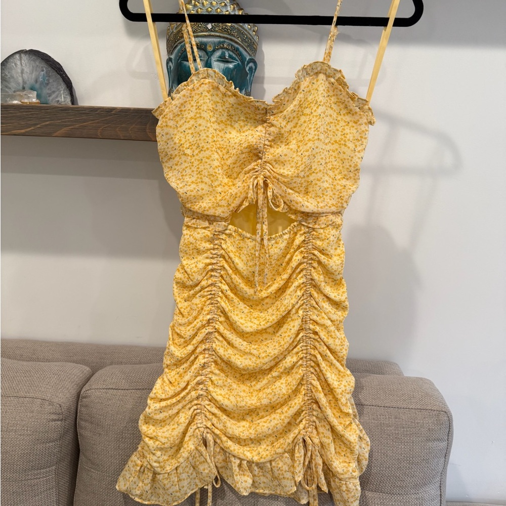 She + Sky Yellow Floral Mini Dress